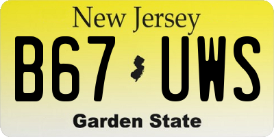 NJ license plate B67UWS