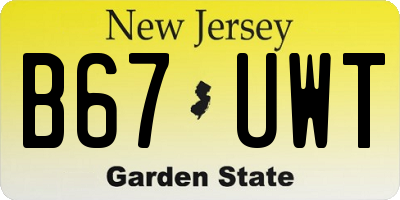 NJ license plate B67UWT