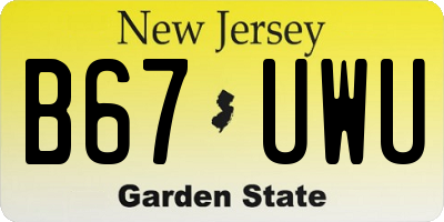 NJ license plate B67UWU