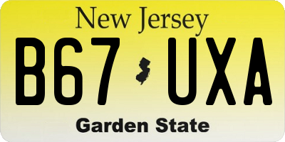 NJ license plate B67UXA