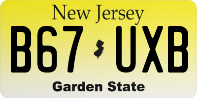 NJ license plate B67UXB
