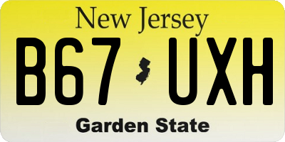 NJ license plate B67UXH