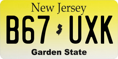 NJ license plate B67UXK