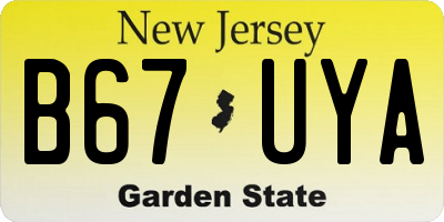 NJ license plate B67UYA