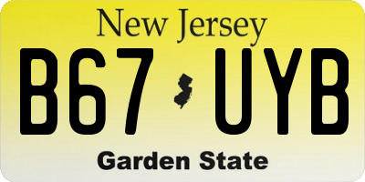 NJ license plate B67UYB