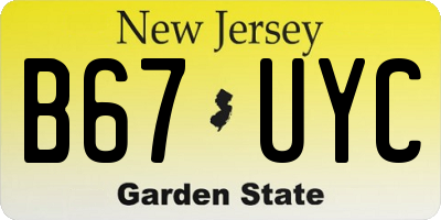NJ license plate B67UYC
