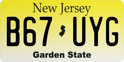 NJ license plate B67UYG