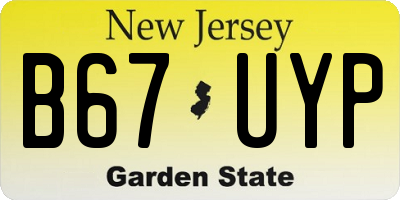 NJ license plate B67UYP