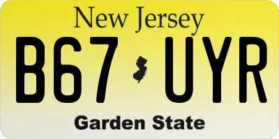 NJ license plate B67UYR