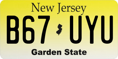 NJ license plate B67UYU