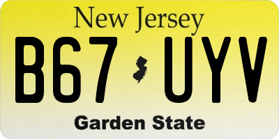 NJ license plate B67UYV