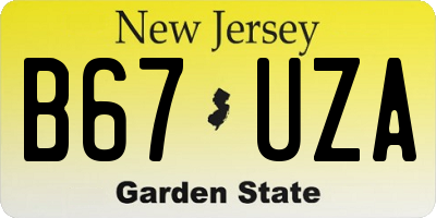 NJ license plate B67UZA