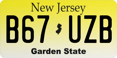 NJ license plate B67UZB