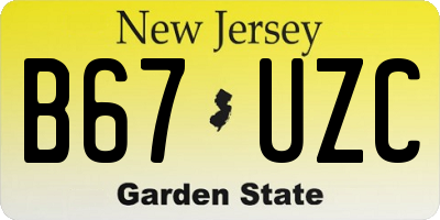 NJ license plate B67UZC