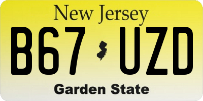 NJ license plate B67UZD