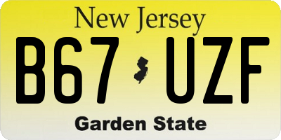 NJ license plate B67UZF