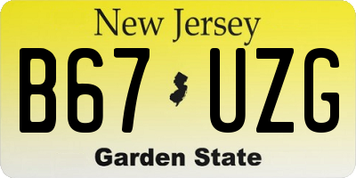 NJ license plate B67UZG