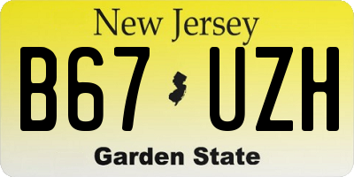 NJ license plate B67UZH