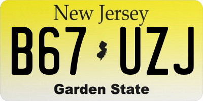NJ license plate B67UZJ