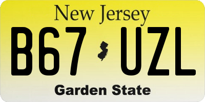 NJ license plate B67UZL