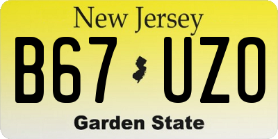 NJ license plate B67UZO