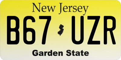 NJ license plate B67UZR