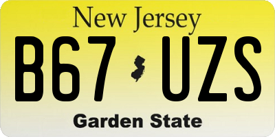 NJ license plate B67UZS
