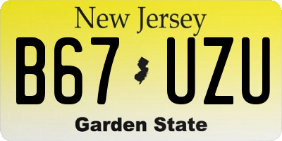 NJ license plate B67UZU