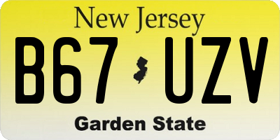 NJ license plate B67UZV