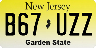 NJ license plate B67UZZ