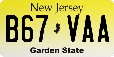 NJ license plate B67VAA