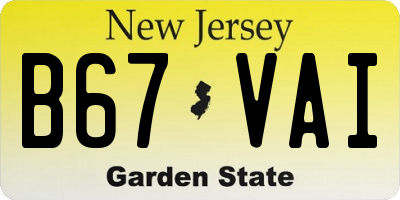 NJ license plate B67VAI