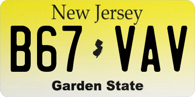 NJ license plate B67VAV