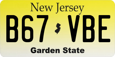 NJ license plate B67VBE