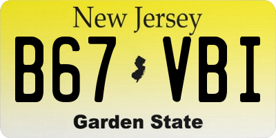 NJ license plate B67VBI