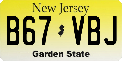 NJ license plate B67VBJ