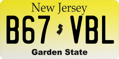 NJ license plate B67VBL
