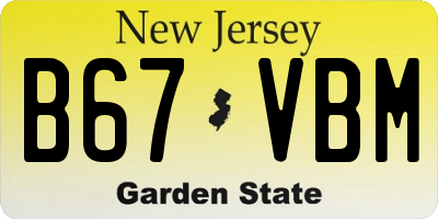 NJ license plate B67VBM
