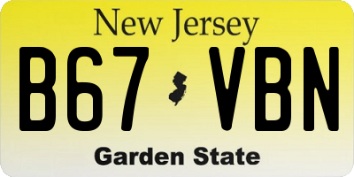 NJ license plate B67VBN