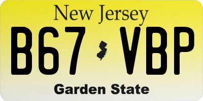 NJ license plate B67VBP