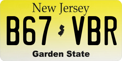 NJ license plate B67VBR