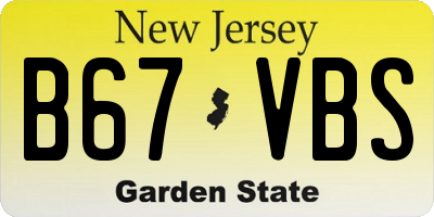 NJ license plate B67VBS