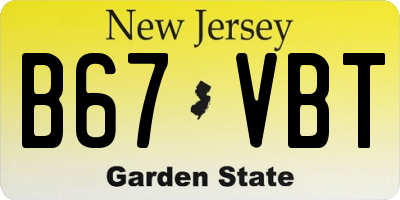 NJ license plate B67VBT