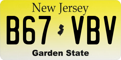 NJ license plate B67VBV