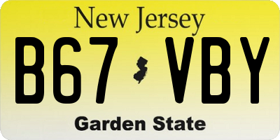 NJ license plate B67VBY