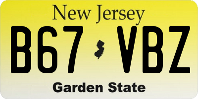 NJ license plate B67VBZ