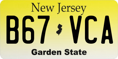 NJ license plate B67VCA