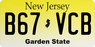 NJ license plate B67VCB
