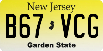 NJ license plate B67VCG