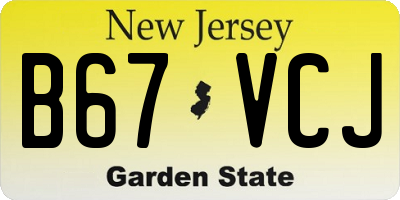 NJ license plate B67VCJ